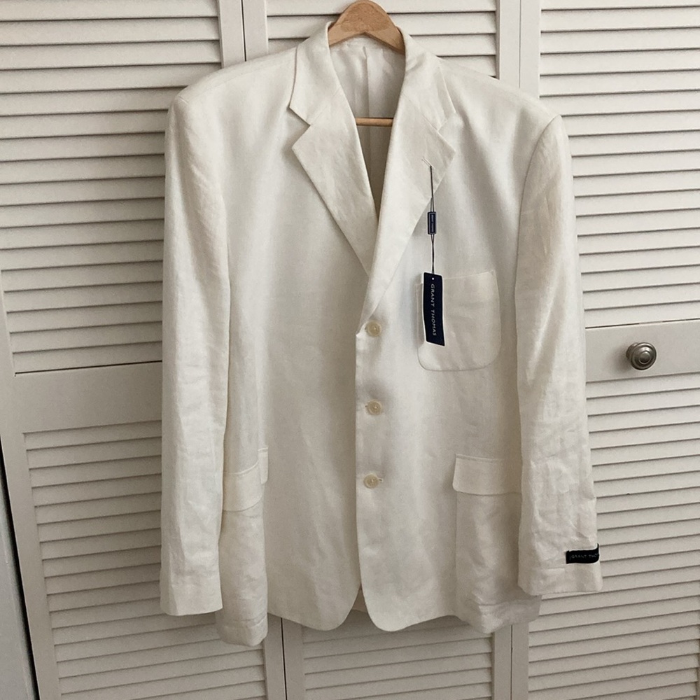 🆕 Grant Thomas Men’s White Linen XL Blazer! A real touch of class! Make an offer
